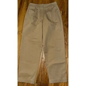 Anthropologie Exquise Pants Rolled Hem Women's S Beige Pleated Trouser